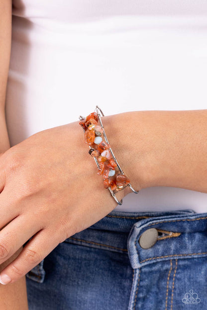 Handcrafted Headliner - Orange Cuff Bracelet - Paparazzi Accessories