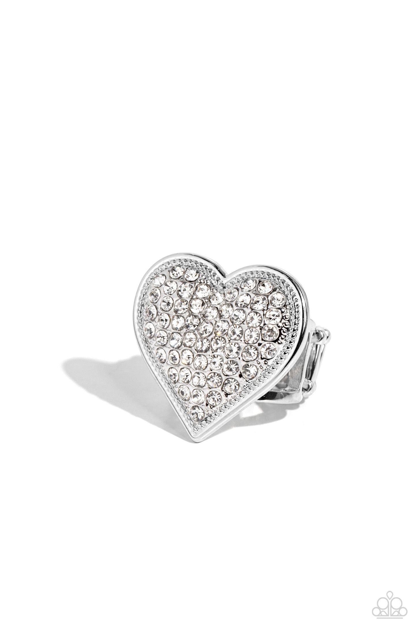 Sweet Serendipity - White Heart Ring - Paparazzi Accessories