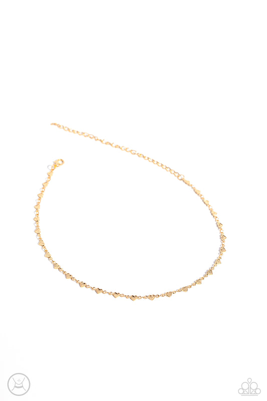 Cupid Catwalk - Gold Choker Necklace - Paparazzi Accessories