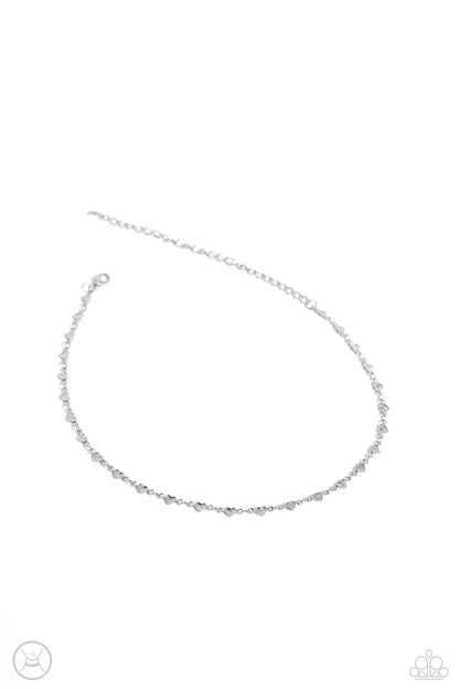 Cupid Catwalk - Silver Hearts Choker Necklace - Paparazzi Accessories