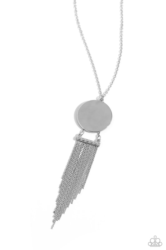 Tassel Tenure - Silver Necklace - Paparazzi Accessories