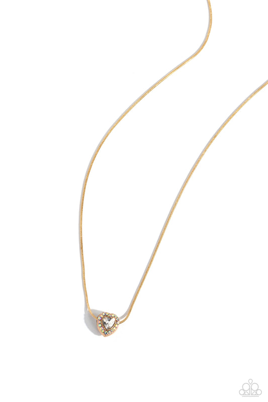 Simply Sentimental - Gold Heart Necklace - Paparazzi Accessories