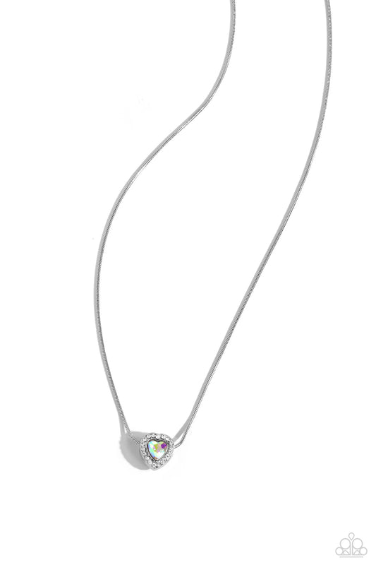 Simply Sentimental - White Heart Necklace - Paparazzi Accessories