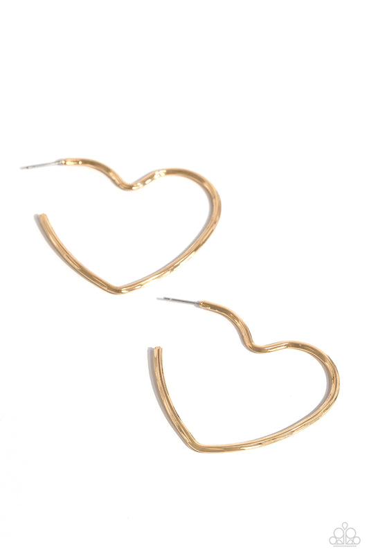 Summer Sweethearts - Gold Hoop Earrings - Paparazzi Accessories