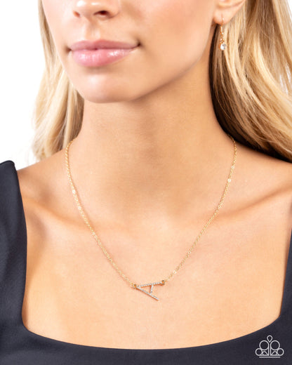 INITIALLY Yours - Gold Initial A Necklace - Paparazzi Accessories