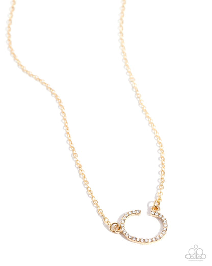 INITIALLY Yours - Gold Initial C Necklace - Paparazzi Accessories