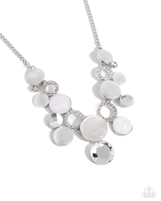 Corporate Color - White Cat's Eye Stone Necklace - Paparazzi Accessories