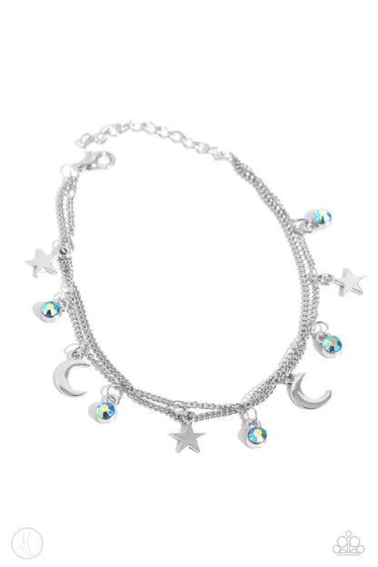 Stellar Sashay - Blue Clap Anklet - Paparazzi Accessories