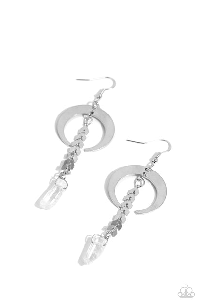 Lounging Laurel - White Fishhook Earrings - Paparazzi Accessories