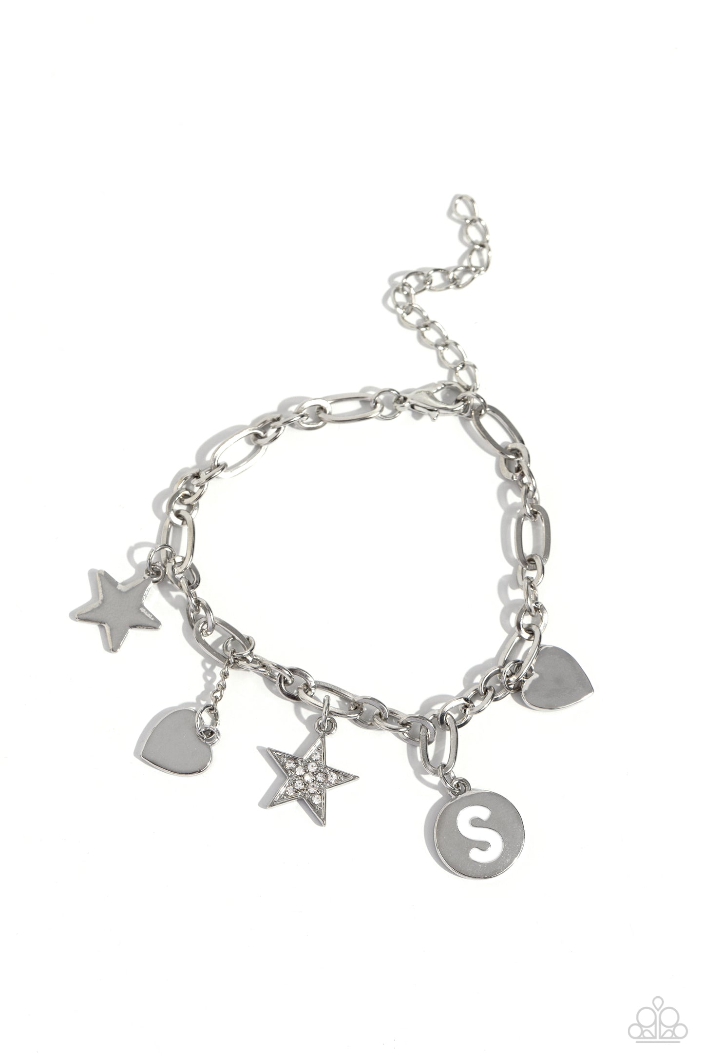 Legacy Letters - White - S - Clasp Bracelet - Paparazzi Accessories