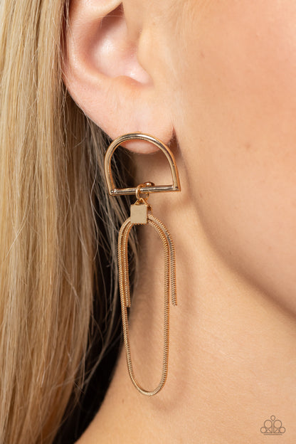 Minimalistic Maven - Gold Post Earrings - Paparazzi Accessories