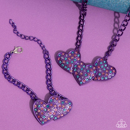 Low-Key Lovestruck - Purple Dipped Metal Necklace - Paparazzi Accessories