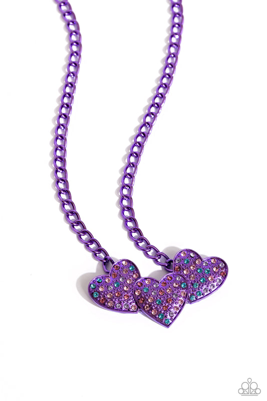 Low-Key Lovestruck - Purple Dipped Metal Necklace - Paparazzi Accessories