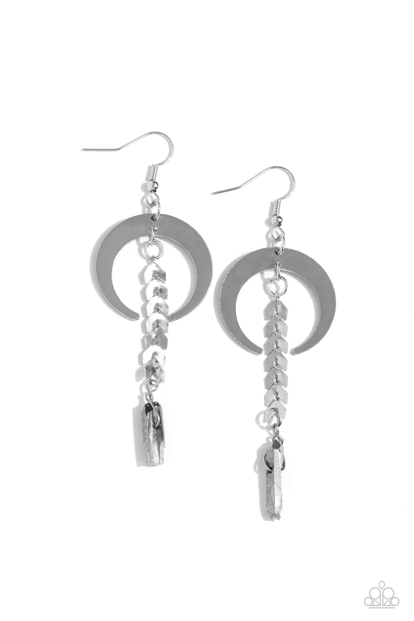 Lounging Laurel - Silver Fishhook Earrings - Paparazzi Accessories