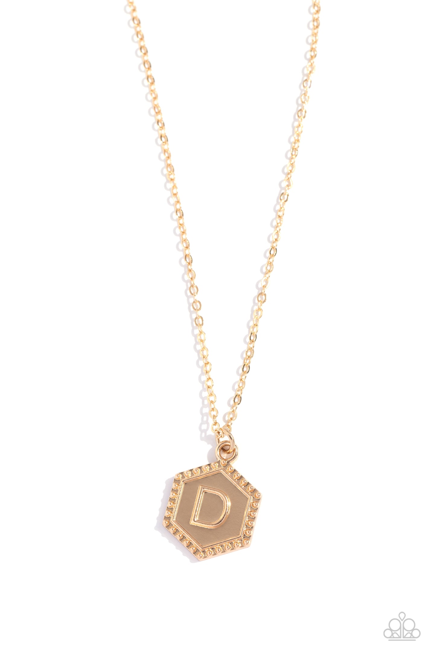 Emblematic Elegance - Gold - D - Initial Necklace - Paparazzi Accessories