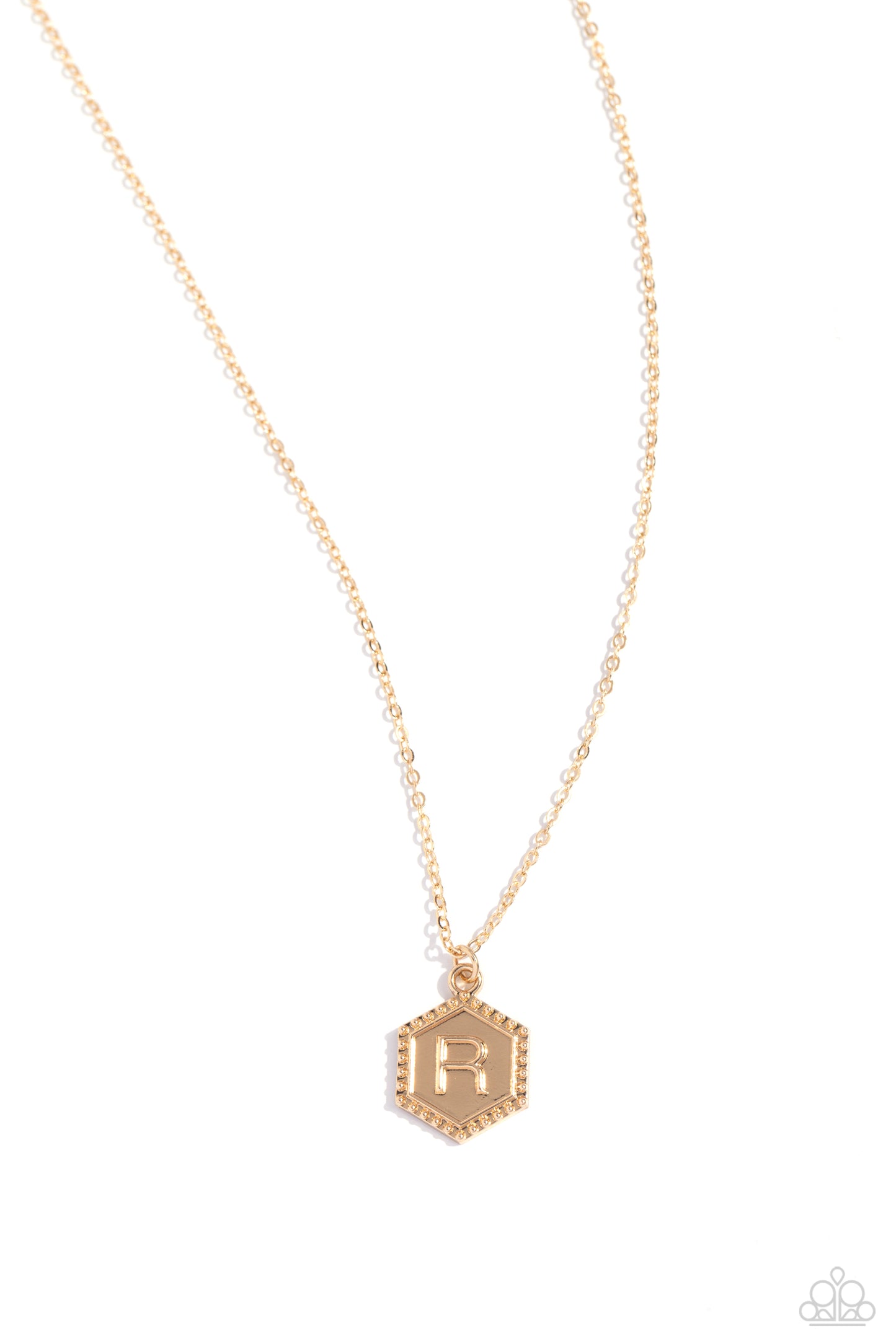 Emblematic Elegance - Gold - R - Initial Necklace - Paparazzi Accessories
