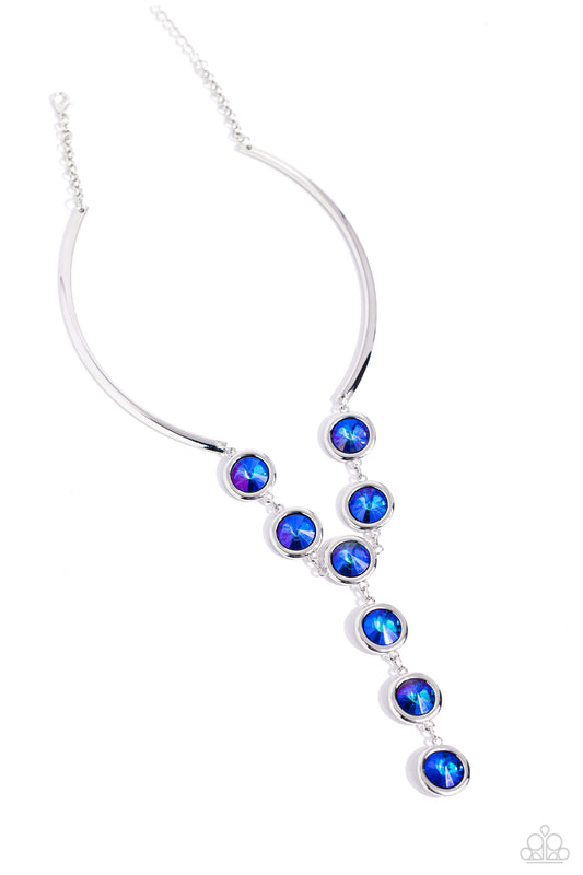 Cheers to Confidence - Blue UV Gemstone Silver Necklace - Paparazzi Accessories