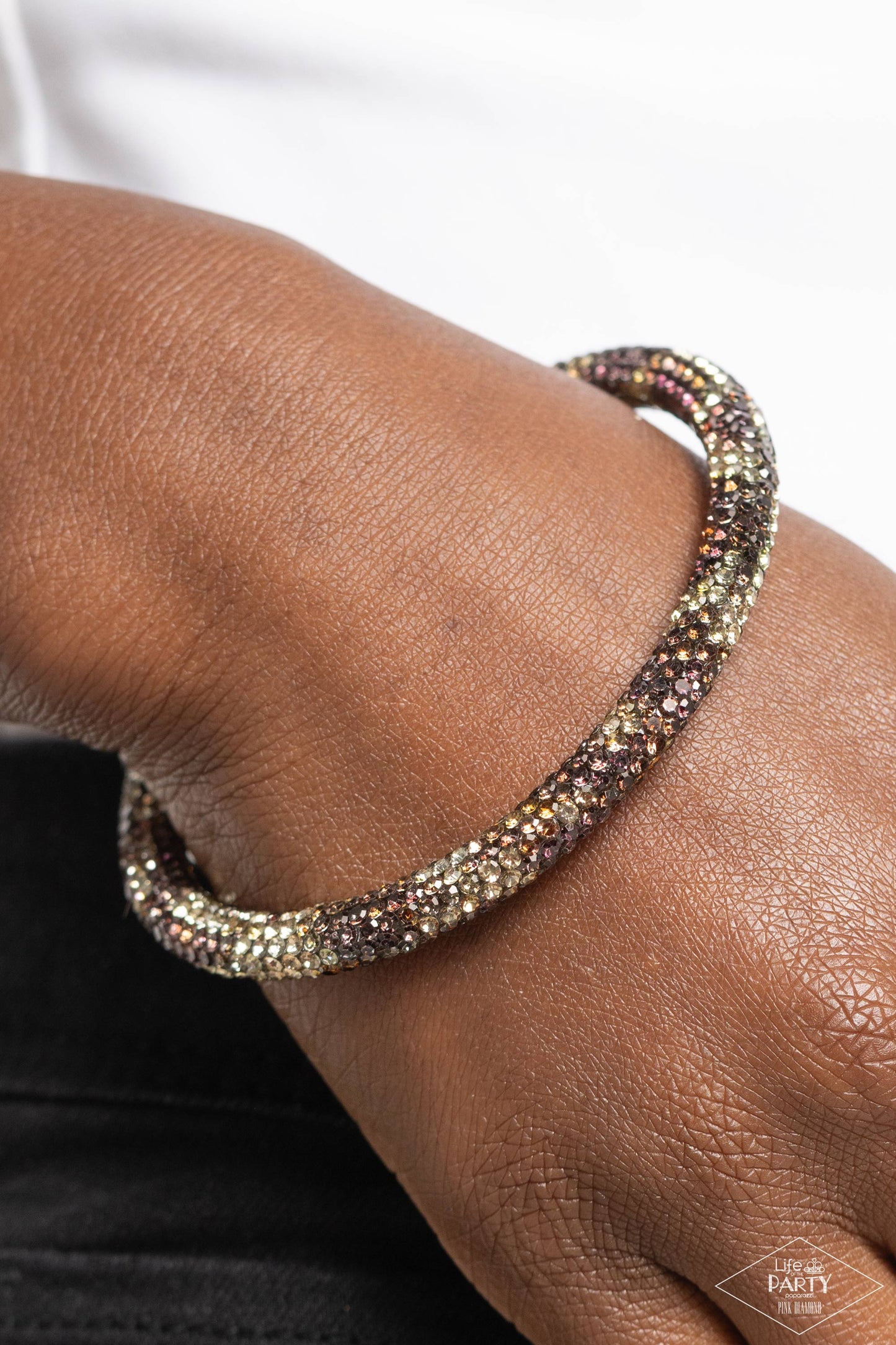 Stageworthy Sparkle - Multi Leopard Print Coil Bracelet - Pink Diamond Exclusive - Paparazzi Accessories