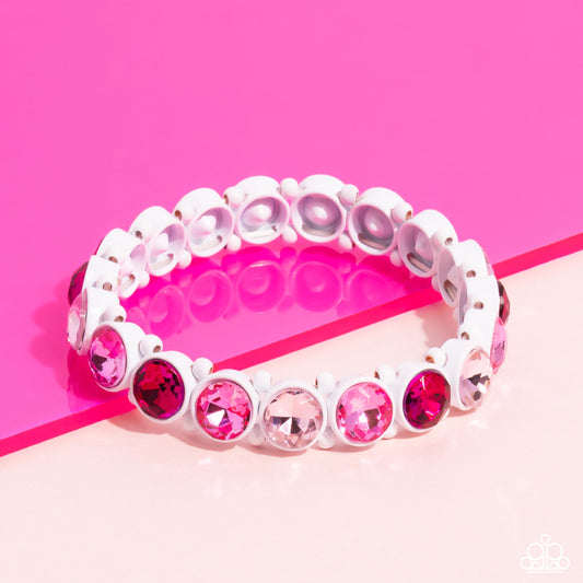 Sugar-Coated Sparkle - Pink Stretchy Bracelet- Pink Diamond Exclusive - Paparazzi Accessories