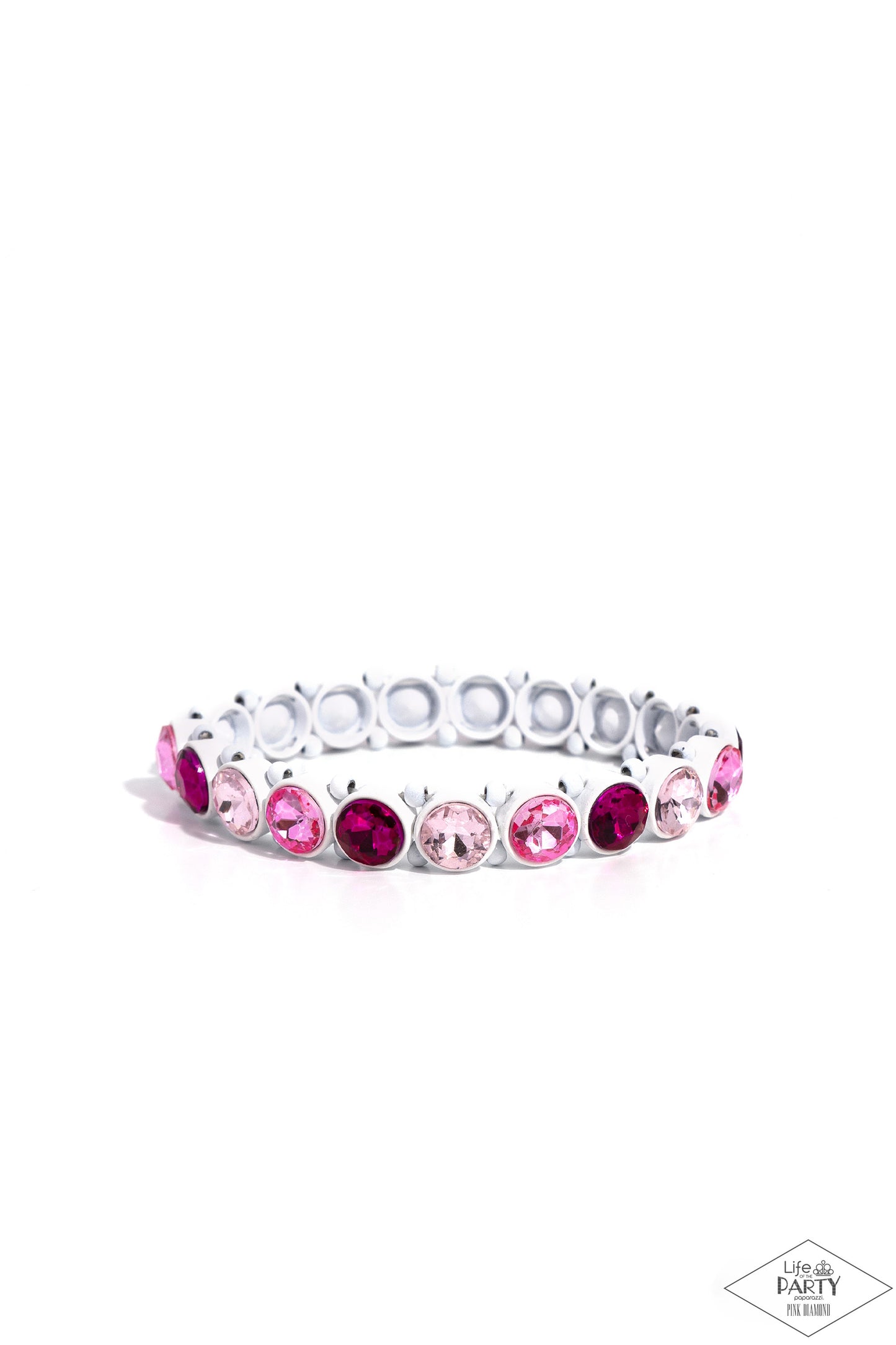 Sugar-Coated Sparkle - Pink Stretchy Bracelet- Pink Diamond Exclusive - Paparazzi Accessories