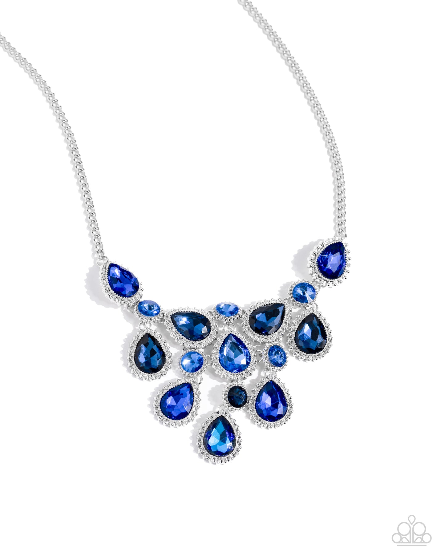 Dripping in Dazzle - Blue Rhinestone Necklace - Paparazzi Accessories