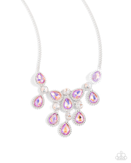 Dripping in Dazzle - Orange UV Shimmer Necklace - Paparazzi Accessories
