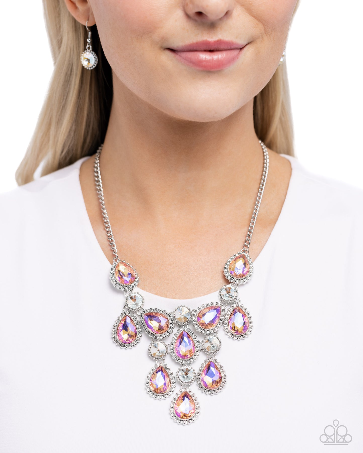 Dripping in Dazzle - Orange UV Shimmer Necklace - Paparazzi Accessories