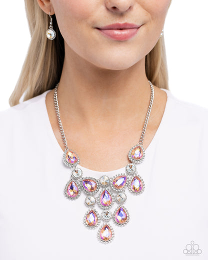 Dripping in Dazzle - Orange UV Shimmer Necklace - Paparazzi Accessories