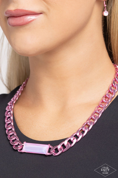 Urban Royalty - Pink Dipped Necklace - Paparazzi Accessories