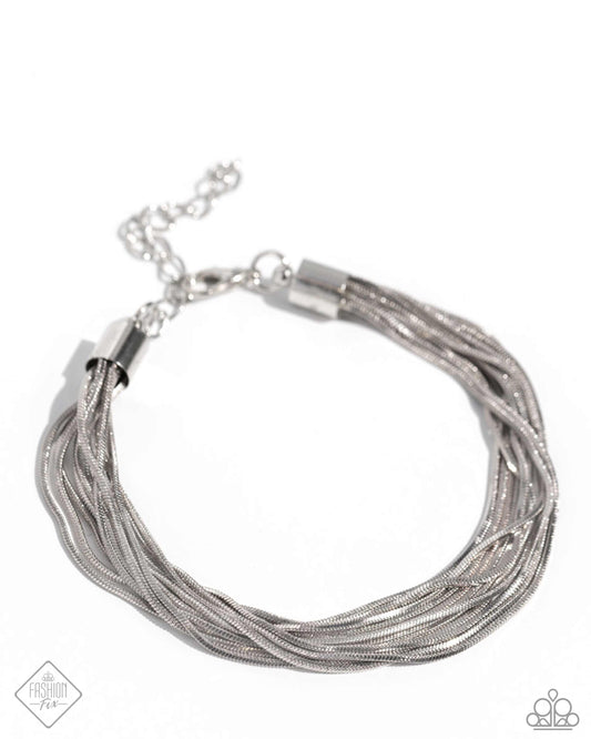 By a Show of STRANDS - Silver Clasp Bracelet - Paparazzi Accessories