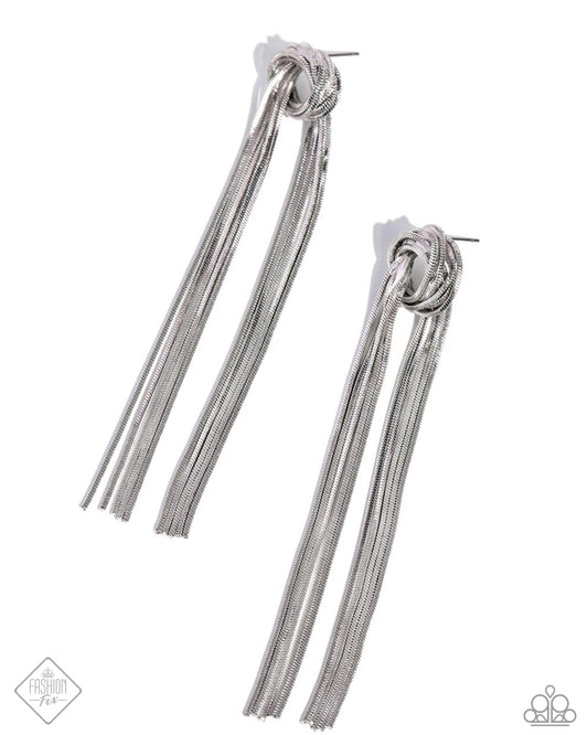 All STRANDS On Deck - Silver Post Earrings - Paparazzi Accessories