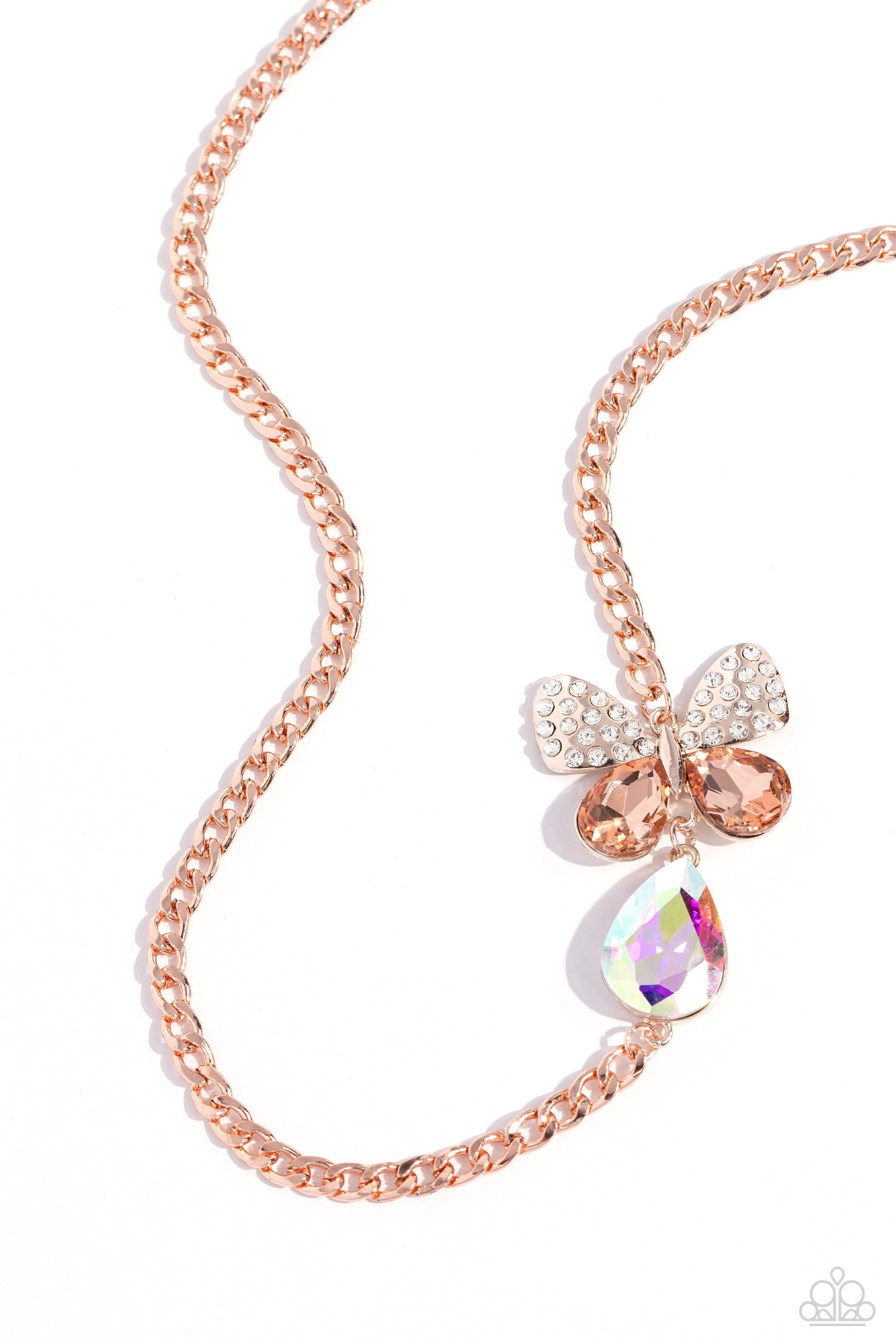 Fluttering Finesse - Rose Gold Butterfly Necklace - Paparazzi Accessories