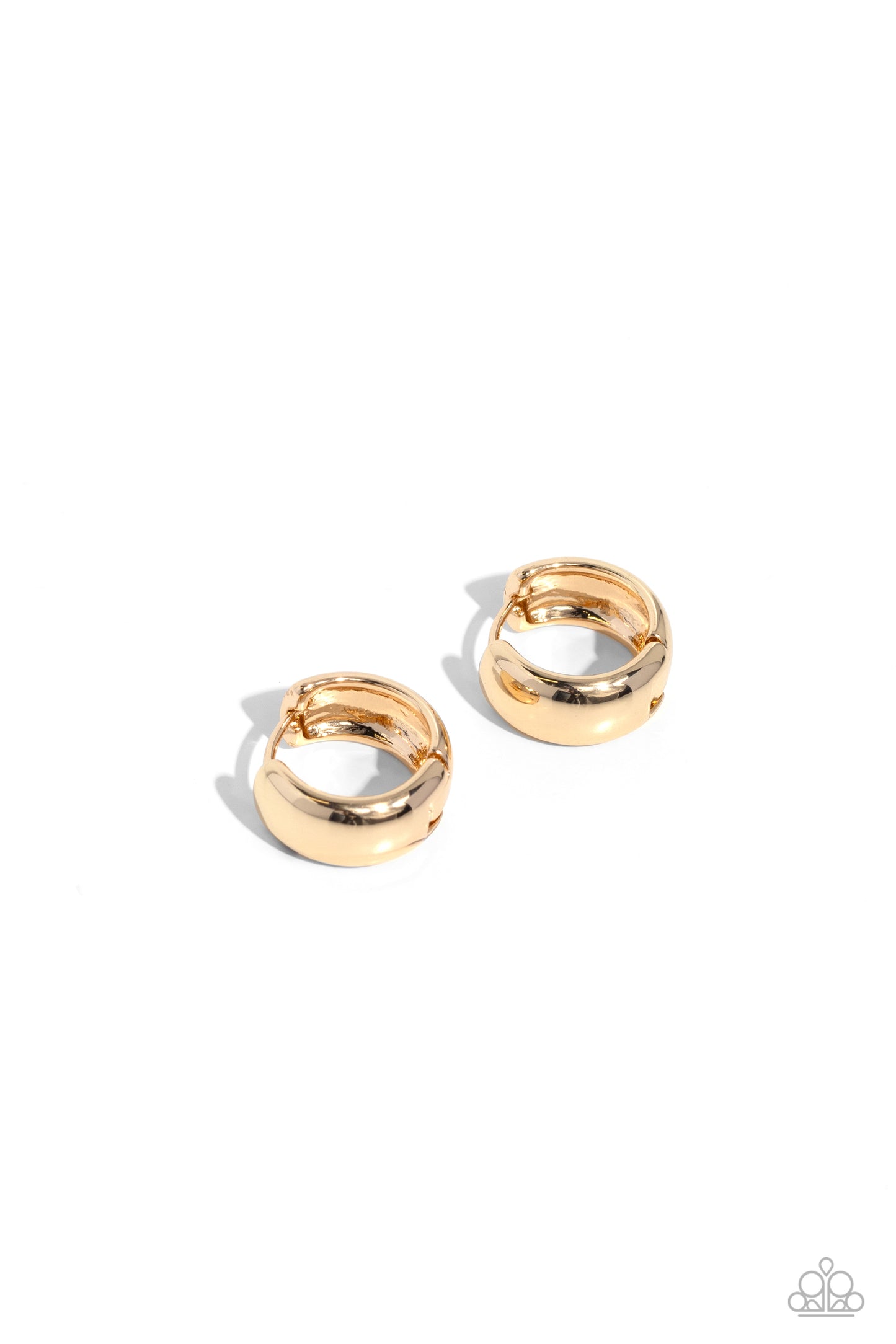 Hinged Halftime - Gold Hinge Hoop Earrings - Paparazzi Accessories