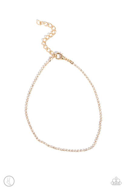 Blinding Basic - Gold Clasp Anklet - Paparazzi Accessories
