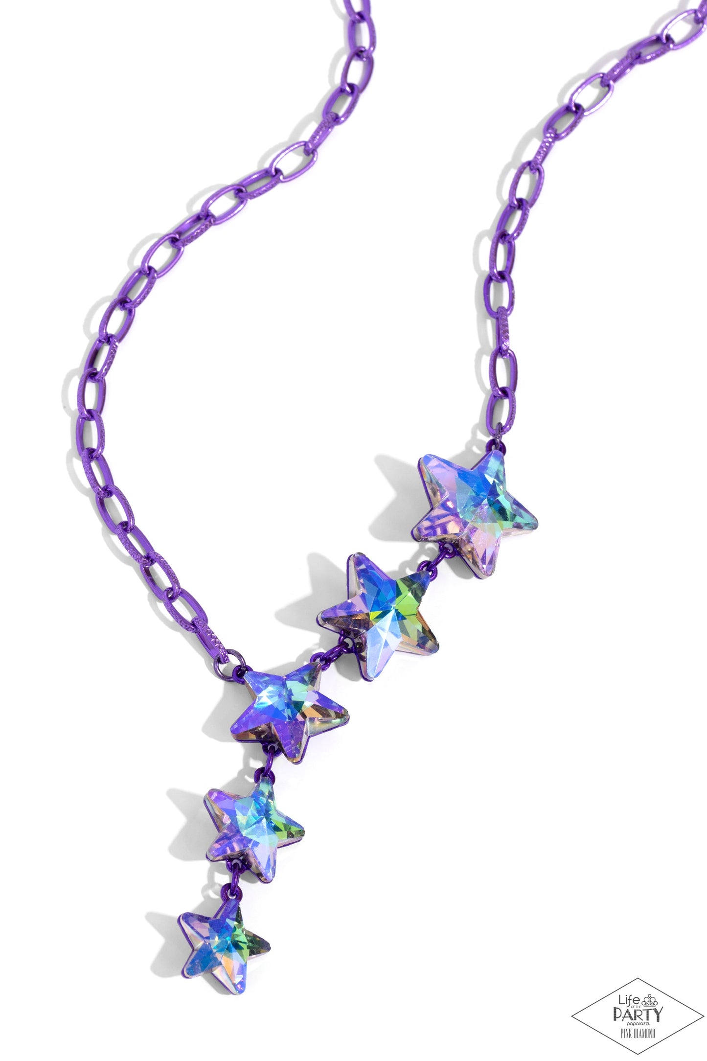 Star-Crossed Sparkle - Purple Dipped Star Necklace - Paparazzi Accessories