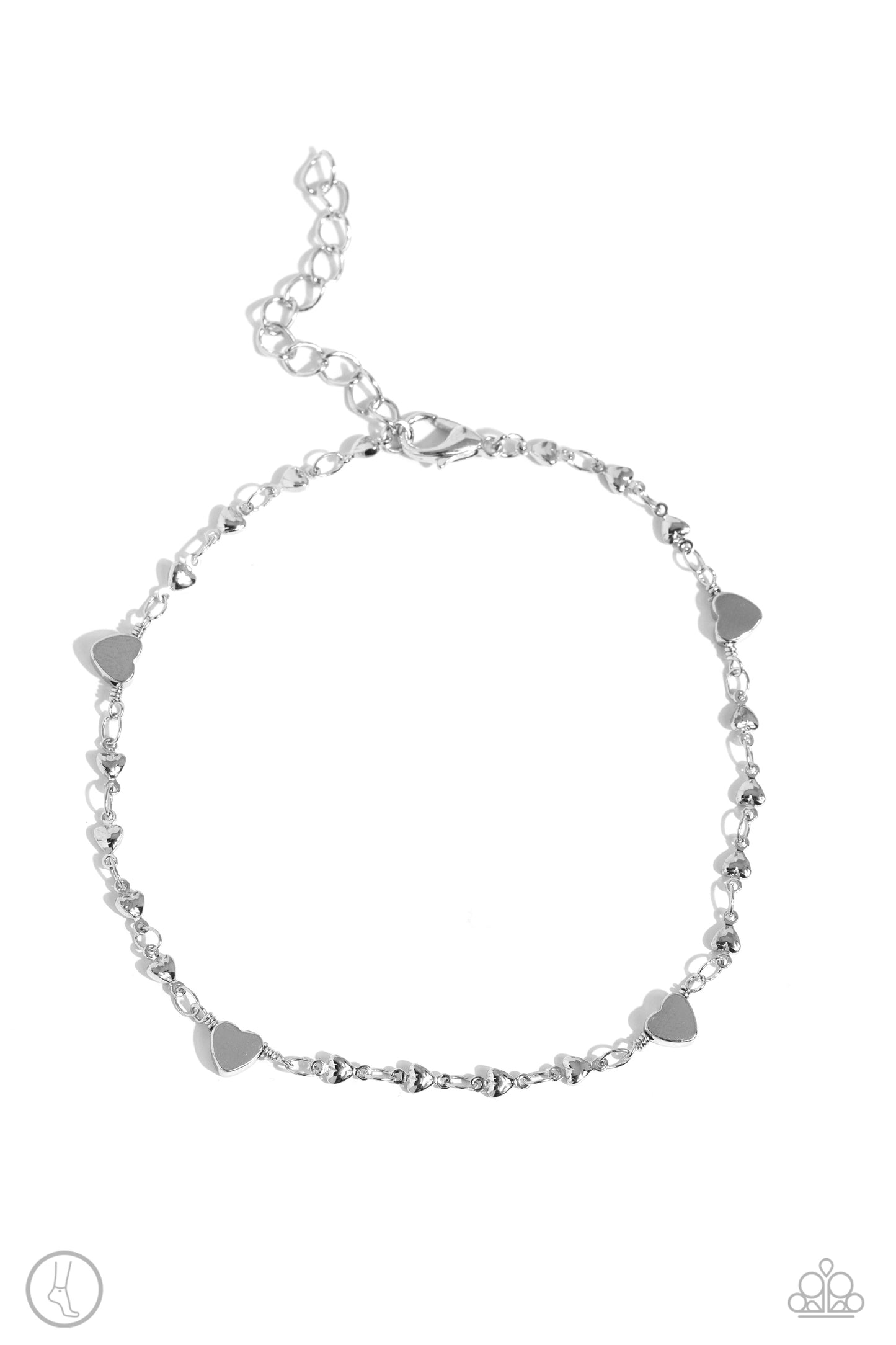 Highlighting My Heart - Silver Clasp Anklet - Paparazzi Accessories