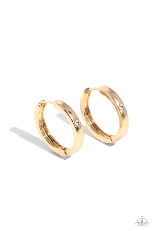 A-Lister Attention - Gold Hinge Hoop Earrings - Paparazzi Accessories