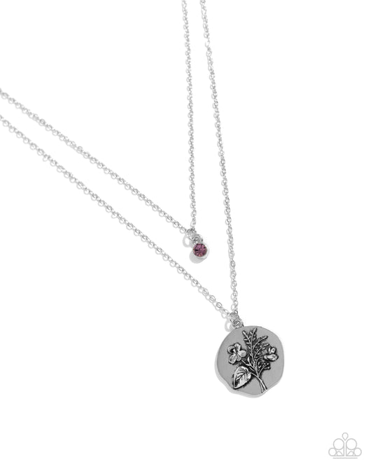Birthstone Beauty - Purple Necklace - Paparazzi Accessories