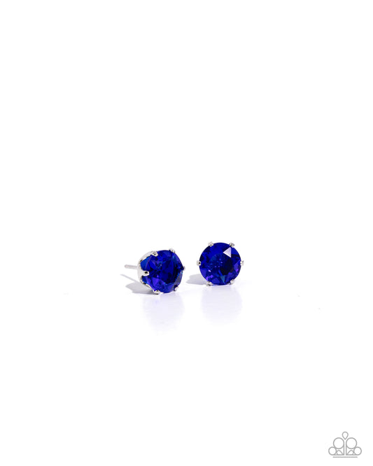 Breathtaking Birthstone - Blue Post Earrings - Paparazzi Accessories