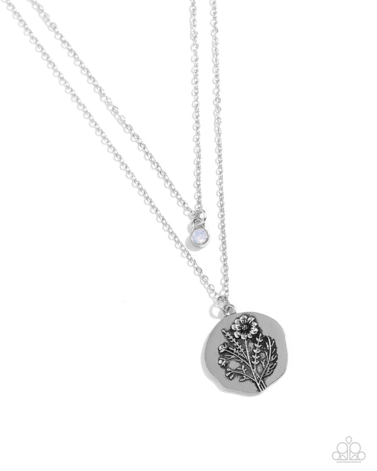 Birthstone Beauty - White Necklace - Paparazzi Accessories