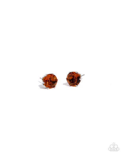 Breathtaking Birthstone - Orange Post Earrings - Paparazzi Accessories