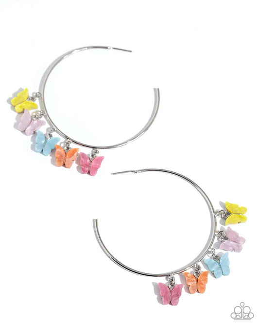 Bemusing Butterflies - Multi Hoop Earrings - Life of the Party Exclusive - Paparazzi Accessories