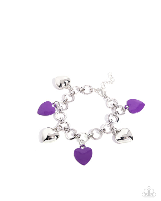 Whole Lotta Love - Purple Heart Clasp Bracelet - Paparazzi Accessories