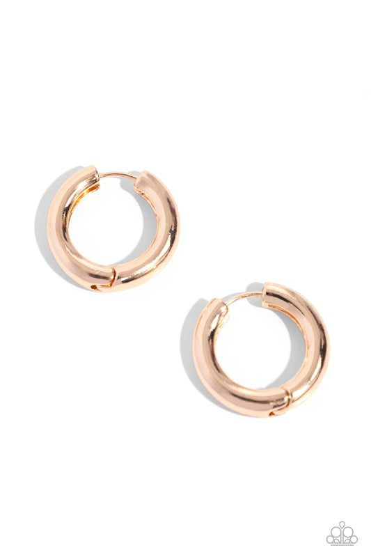 The New Classic - Gold Hinge Hoop Earrings - Paparazzi Accessories