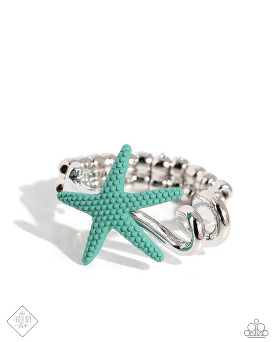 Wish Upon A STARFISH - Blue Ring - Paparazzi Accessories