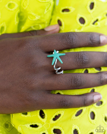 Wish Upon A STARFISH - Blue Ring - Paparazzi Accessories