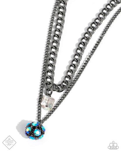 Flair for the Fierce - Blue Iridescent Necklace - Paparazzi Accessories