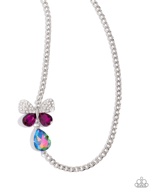 Fluttering Finesse - Multi Butterfly Necklace - Paparazzi Accessories