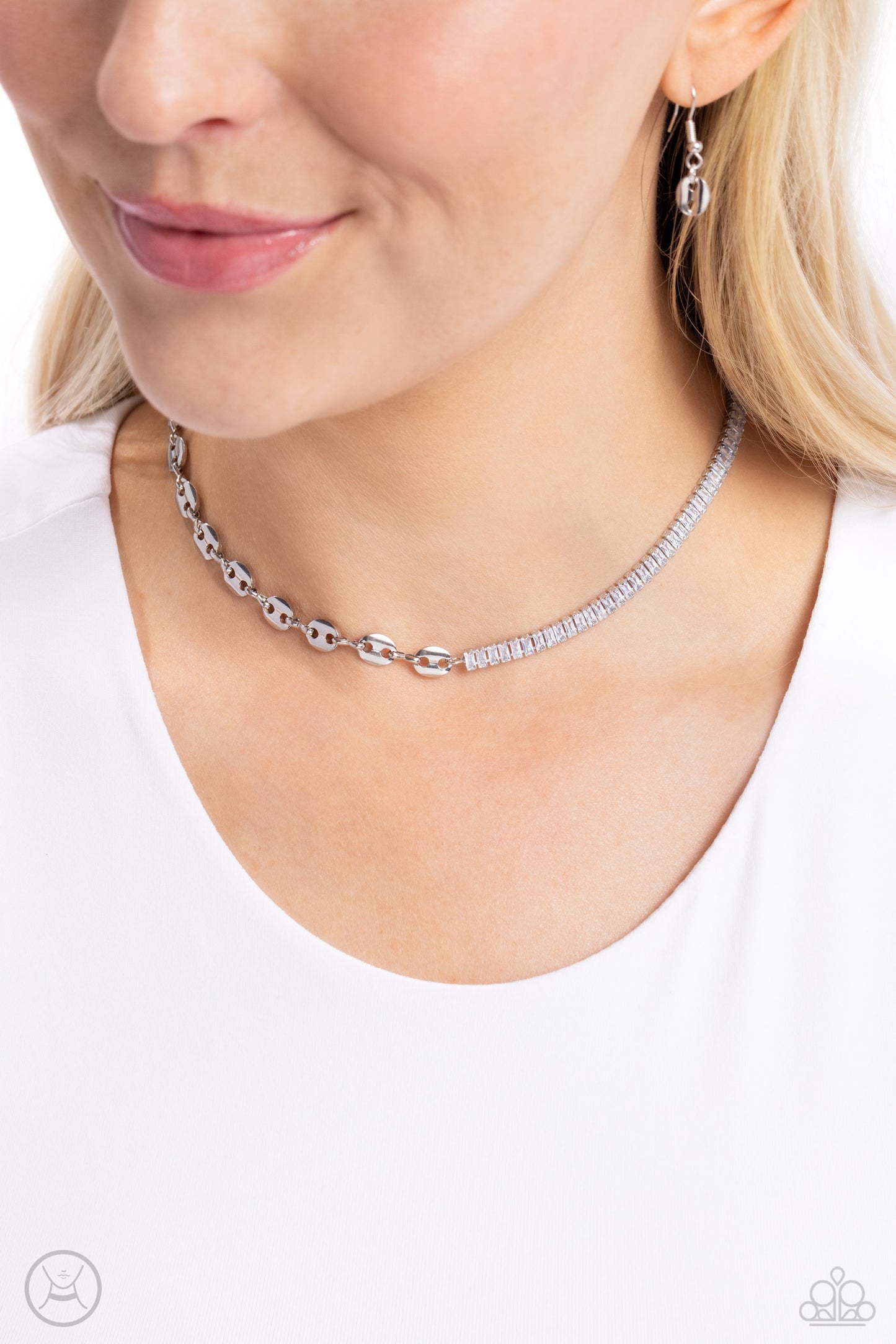 Dream Duo - Silver Choker Necklace - Paparazzi Accessories