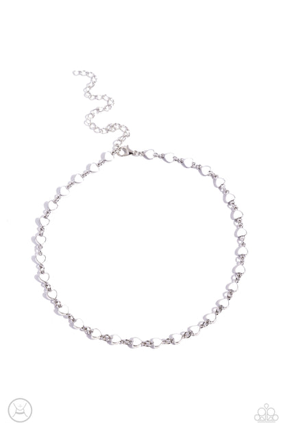 Dancing Dalliance - White Choker Necklace - Paparazzi Accessories